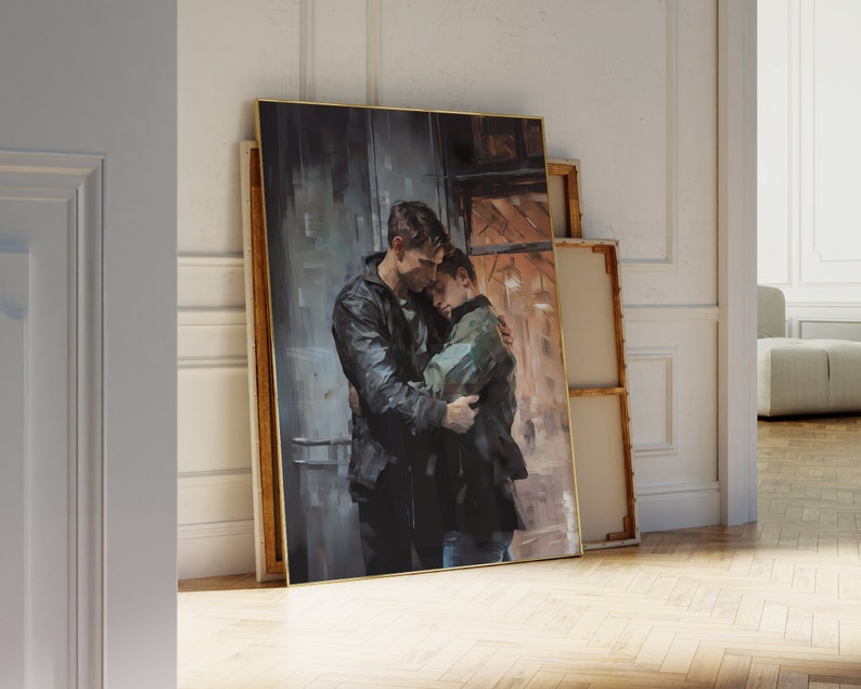 Gay Art Print, Gay Couple, LGBTQ Wall Poster, Home Decor Wall Art, Gay Painting, Gay Gifts We