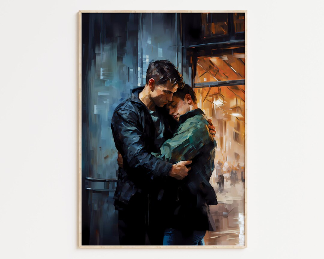 Gay Art Print, Gay Couple, LGBTQ+ Wall Poster, Home Decor Wall Art, Gay ...