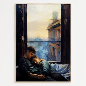 Art gay, couple gay, affiche imprimée gay, décoration murale pour la maison, peinture gay, cadeaux gays, affiche murale LGBTQ + | Embrassez les rêves
