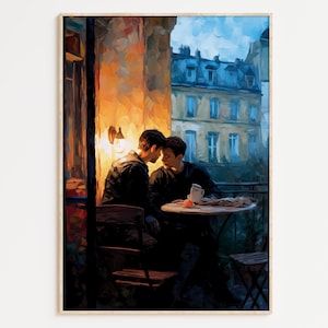 Gay Art, Gay Couple, Gay Print Poster, Home Decor Wall Art, Gay Painting, Gay Gifts, LGBTQ+ Wall Poster | Nous
