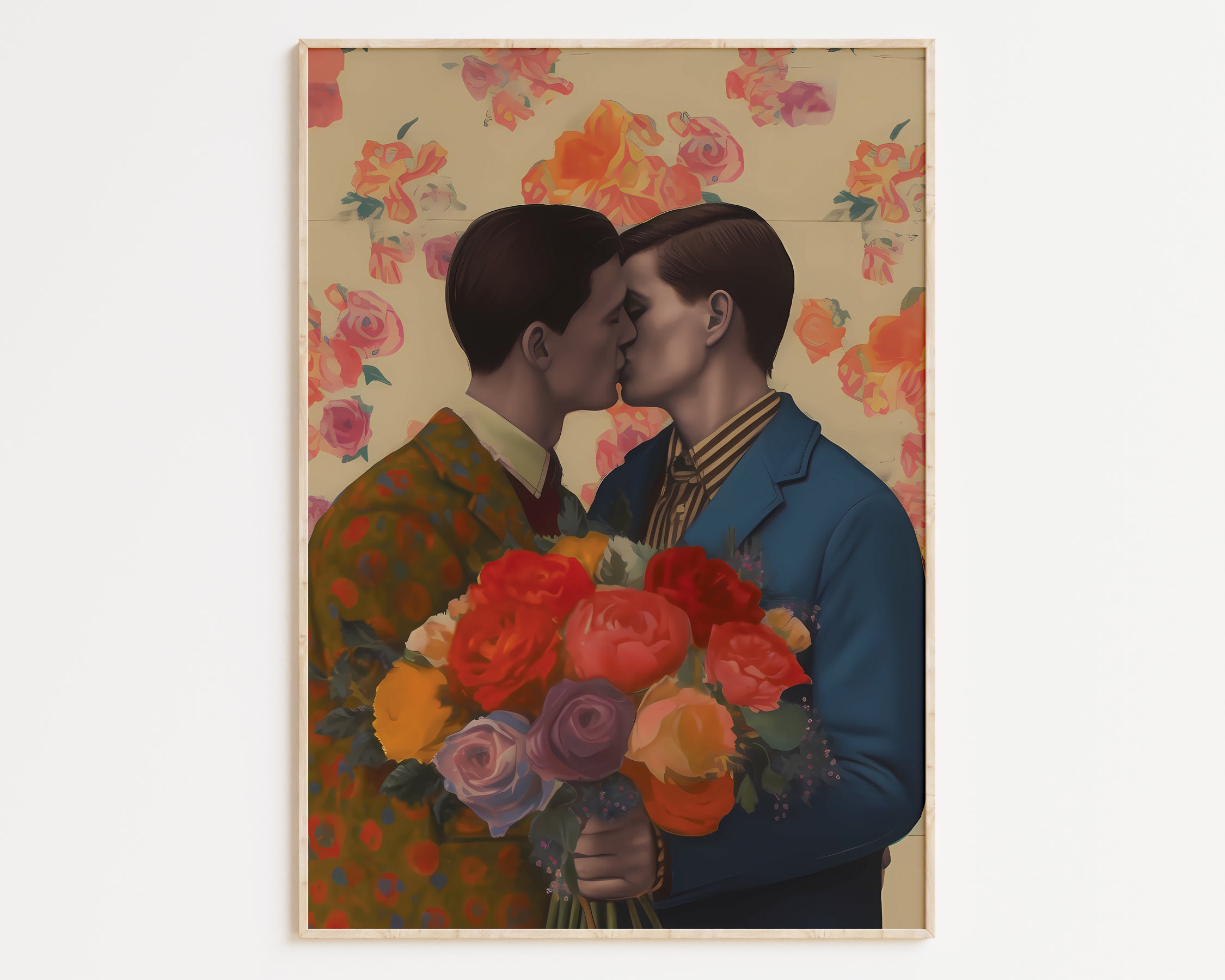 Gay Men Diy Diamond Embroidery Full Display Mosaic Rhinestones Pictures  Soul Mates 5D Diamond Painting Love Gift 
