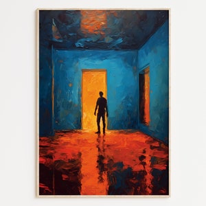 Gay Art, Gay Couple, Gay Print Poster, Home Decor Wall Art, Gay Painting, Gay Gifts, LGBTQ+ Wall Poster | Burning Desire