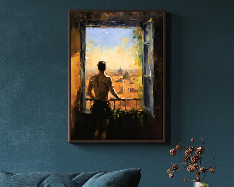 Gay Art, Gay Couple, Gay Print Poster, Home Decor Wall Art, Gay Painting, Gay Gifts, LGBTQ Wall