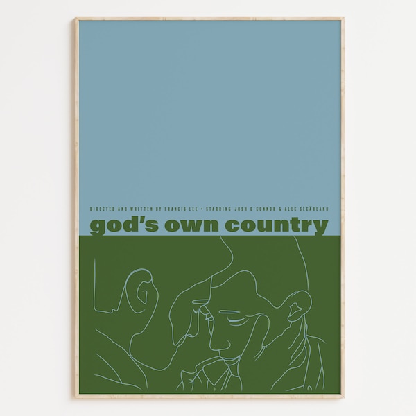 God's Own Country Inspired poster, Queer Art, LGBTQ+, Love Art Print, Printable Art, Gay Art, Gay Movies, Queer Owned Shops, UK