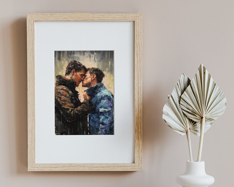 Gay Art, Gay Couple, Gay Print Poster, Home Decor Wall Art, Gay ...