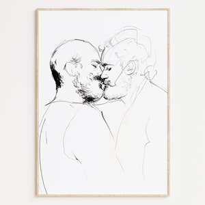 Gay Art, Gay Couple, Gay Print Poster, Home Decor Wall Art, Gay Painting, Gay Gifts, LGBTQ+ Wall Poster | Friday