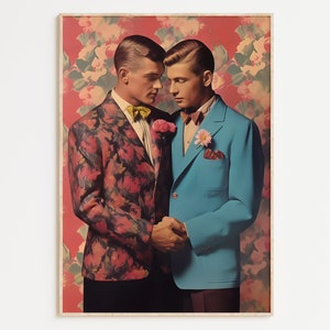 Gay Art, Gay Couple, Gay Print Poster, Home Decor Wall Art, Gay Painting, Gay Gifts, LGBTQ+ Wall Poster | Marry Me