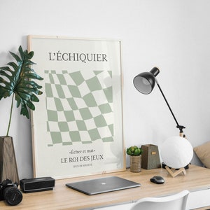 French Chessboard Art Print Green