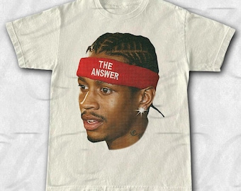 Camiseta vintage de Allen Iverson: Camiseta gráfica de leyenda del baloncesto FD