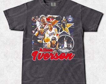 Camiseta de baloncesto vintage de Allen Iverson: Camiseta unisex de jugador legendario
