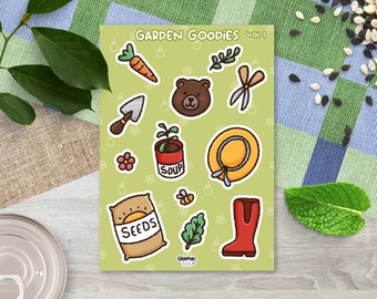 Garden Goodies #1 Sticker Sheet / Cute Stickers / Planner Stickers / Kawaii