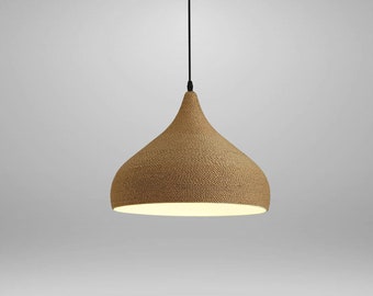 Boho Chic Pendant Light - Handmade Rustic Hemp Rope Ceiling Lampshade for Home, Cafe, Office - Eco-Friendly Home Lighting Decor