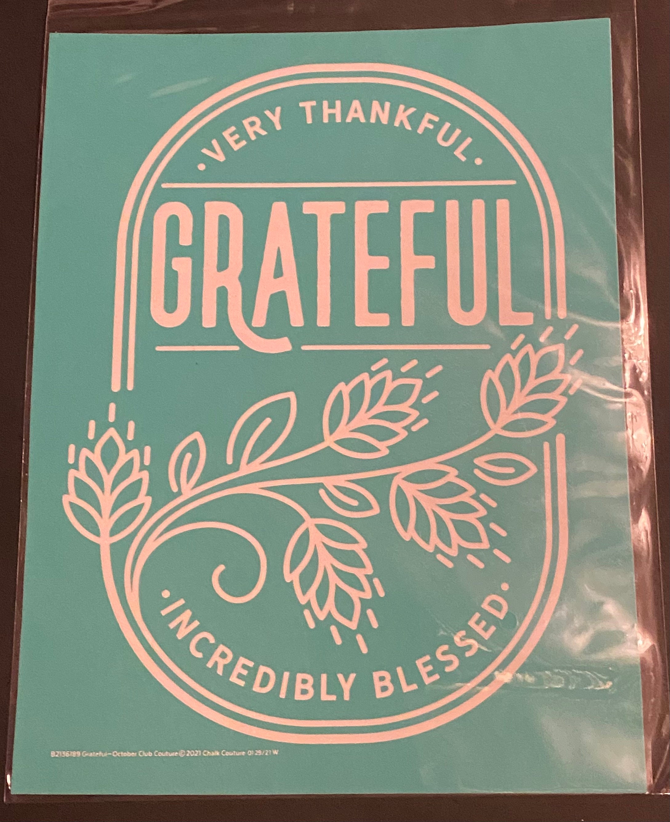 Chalk Couture Grateful Transfer 8x10 Etsy