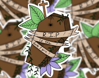 Coffin Sticker | Snarky Coffin Sticker | RIP Sticker