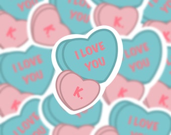 Holographic Candy Heart Sticker | I Love You Sticker | Rainbow Holographic Sticker