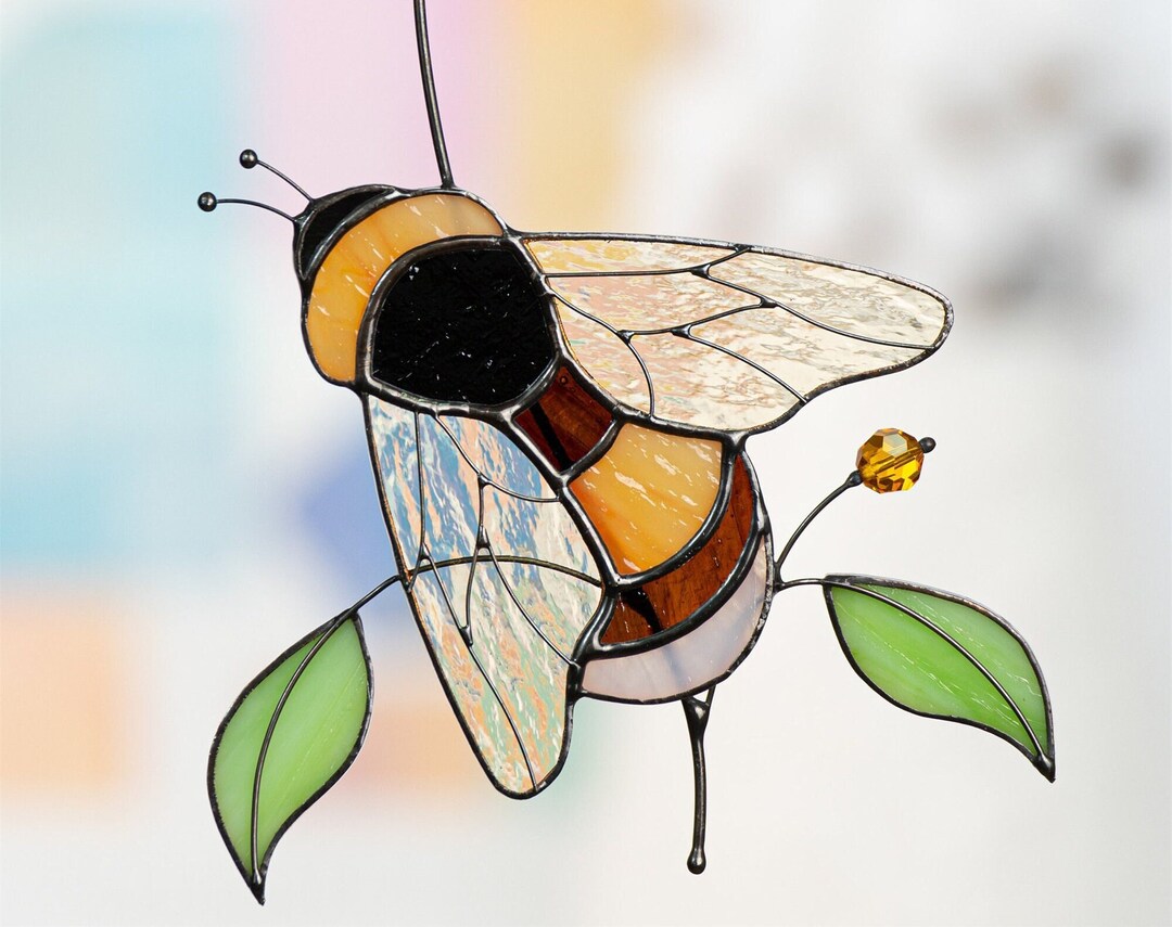 Stained Glass Bumble Bee Fly Insect Stained Glass Window - Etsy
