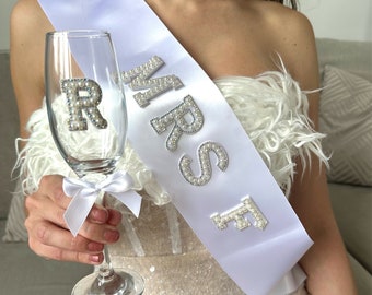 Bride sash | Embellished sash | Mrs sash | Hen do bride | Personalised gift | Hen do | Satin bridal sash