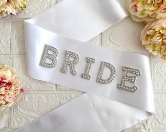 Embellished bride sash | Bride sash | Hen do bride | Personalised gift | Hen do | Satin bridal sash