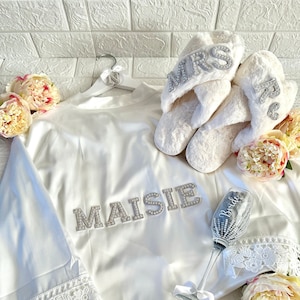 Bride Robe and Slippers Etsy UK