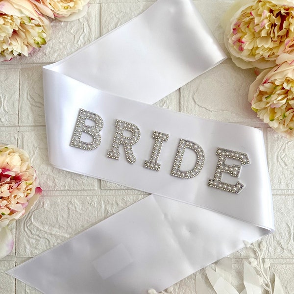 Embellished bride sash | Bride sash | Hen do bride | Personalised gift | Hen do | Satin bridal sash