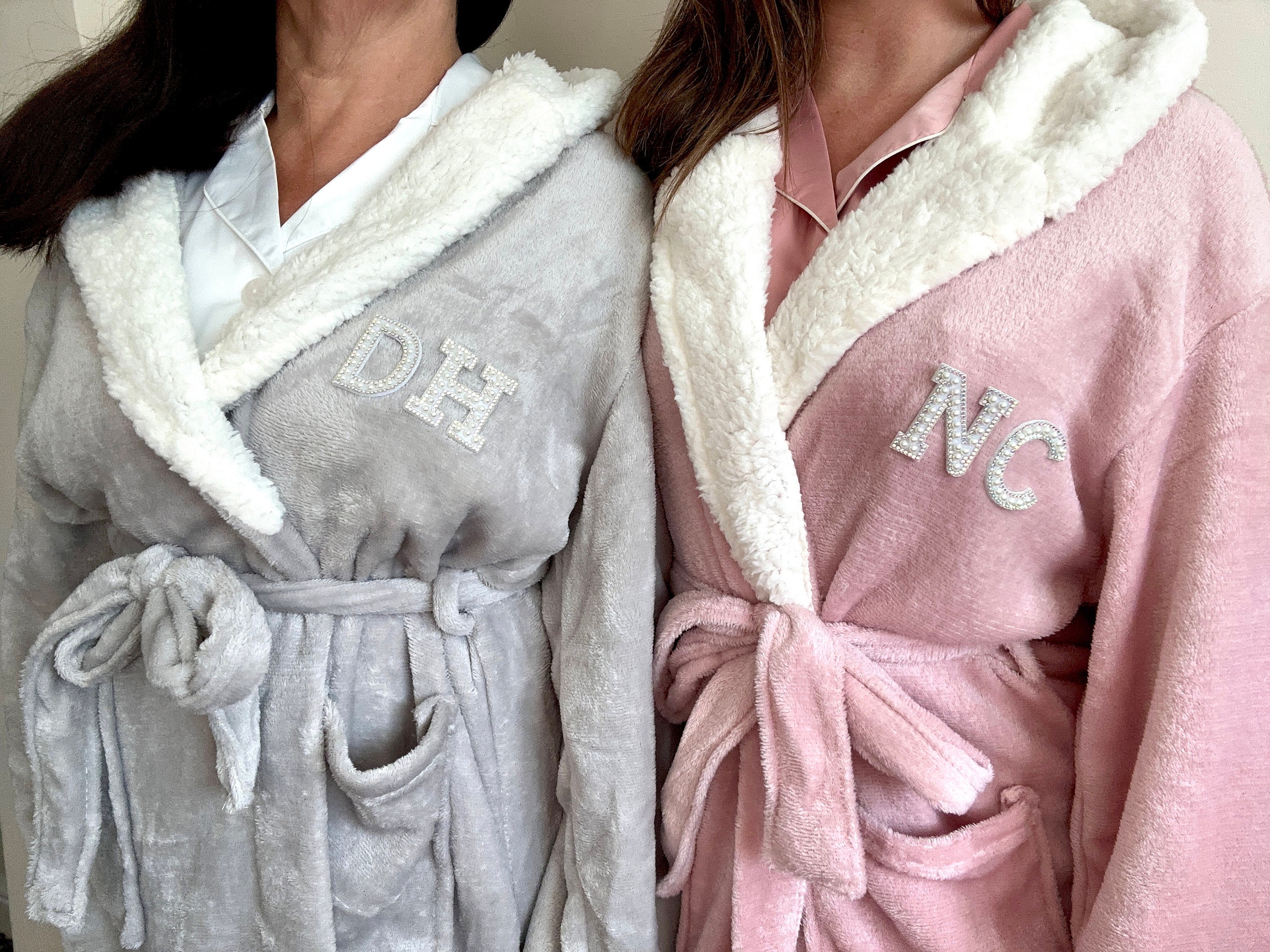 Pink fluffy robe with hood new arrivals