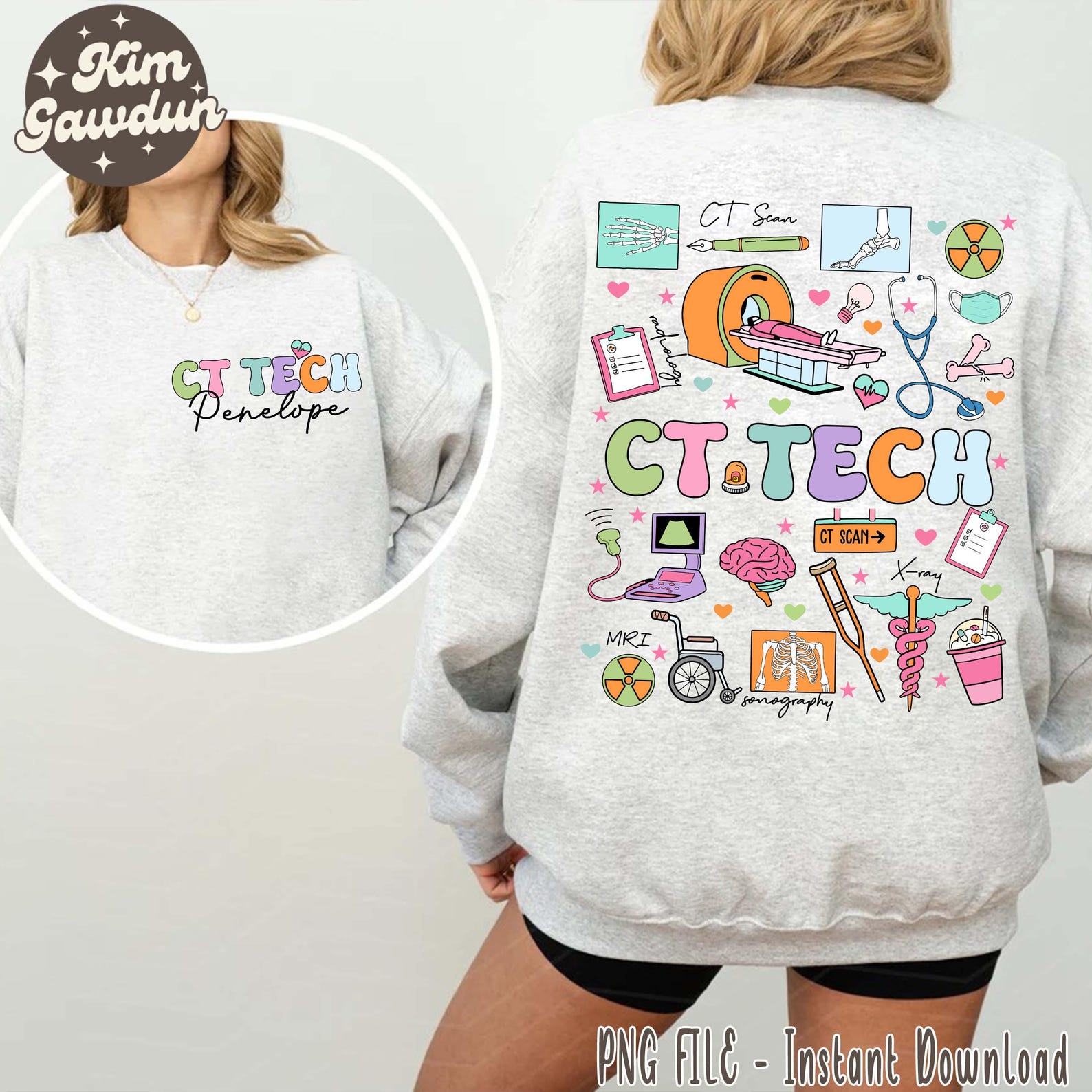 Personalized CT Tech Png, Custom CT Technologist Png, CT Tech Gift ...