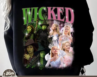 Vintage Wicked Changed For Good Digitale png-download, trotseer zwaartekracht bezemsteel toverstaf png, wizard film fan shirt ontwerpen