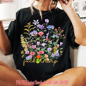 Subtle F*ck Trump Png Ditsy Floral Anti Trump Png Vote Blue Election 2024 Democrat Liberal Png Trump Parody Anti Republican Png