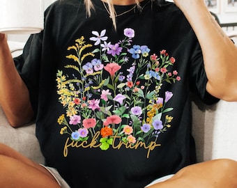 Subtle F*ck Trump Png Ditsy Floral Anti Trump Png Vote Blue Election 2024 Democrat Liberal Png Trump Parody Anti Republican Png