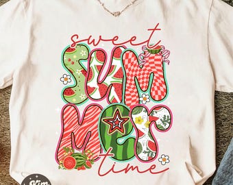 Sweet Summer Time PNG, Preppy Summer Png, Retro Watermelon Shirt Png, Coquette Summer Shirt Png, Sublimation Png, Trendy Watermelon Png