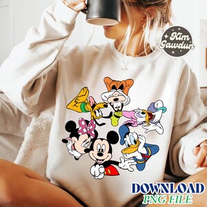 Retro Mickey Mouse and Friends Signatures Png File, Disneyland Characters Magical Digital Download, Disneyworld Mouse Head Png, Mikey & Co image 4