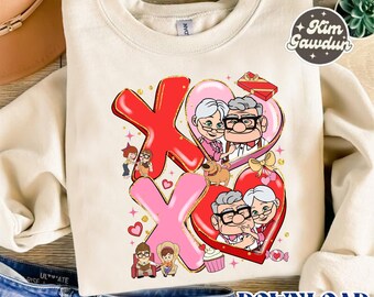Xoxo Valentine Couple PNG, Cartoon Movie Design, Happy Valentine Sublimation, Cute Valentine Digital Download