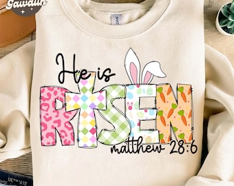 He is Risen png,Matthew 28:6,Risen png,retro easter doodle png,Easter Christian Png,Easter bible verse png,Risen doodle png,retro easter png