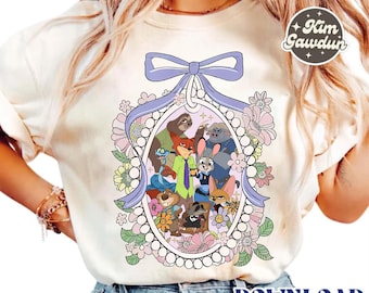 Coquette Bow Zootopia Png, Judy Hopps Png, Nik Wilde Png, Retro Zootropolis Disni Png, Design Family Trip T-Shirt 2025
