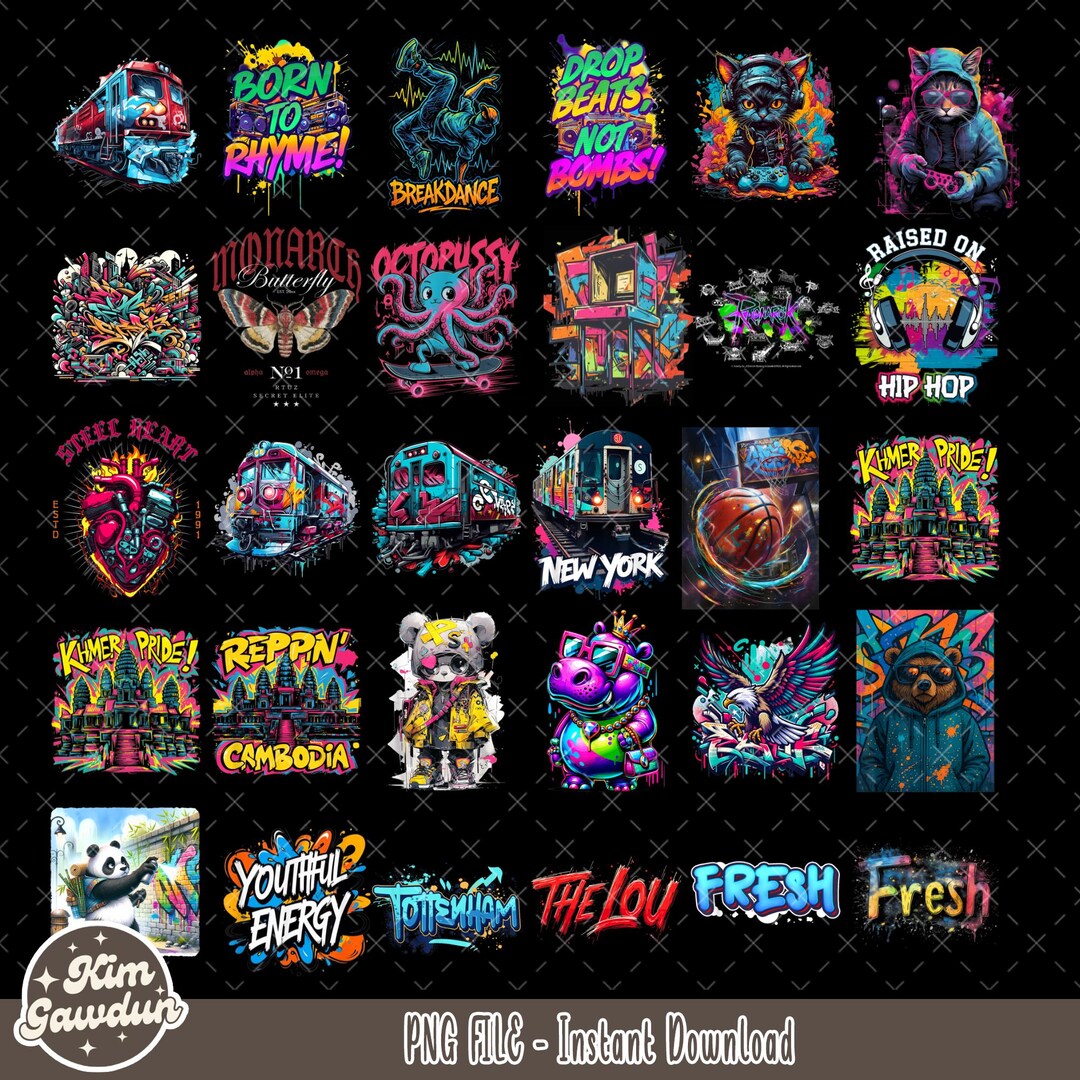 Graffiti PNG Design Bundle, Urban Graffiti Design Bundle , Street Art ...