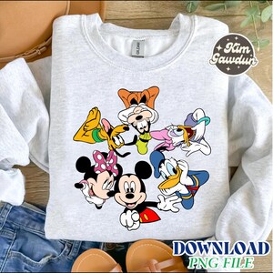 Retro Mickey Mouse and Friends Signatures Png File, Disneyland Characters Magical Digital Download, Disneyworld Mouse Head Png, Mikey & Co image 2