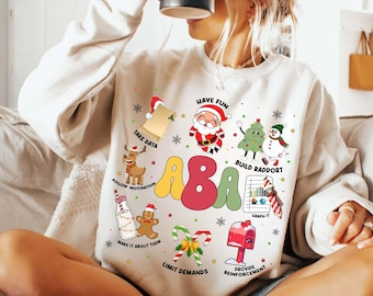 Christmas ABA PNG, ABA Christmas Png for Sublimation, Xmas Aba Therapy Png, Files Behavior Therapist Holiday Aba Tshirt Png, Design Download