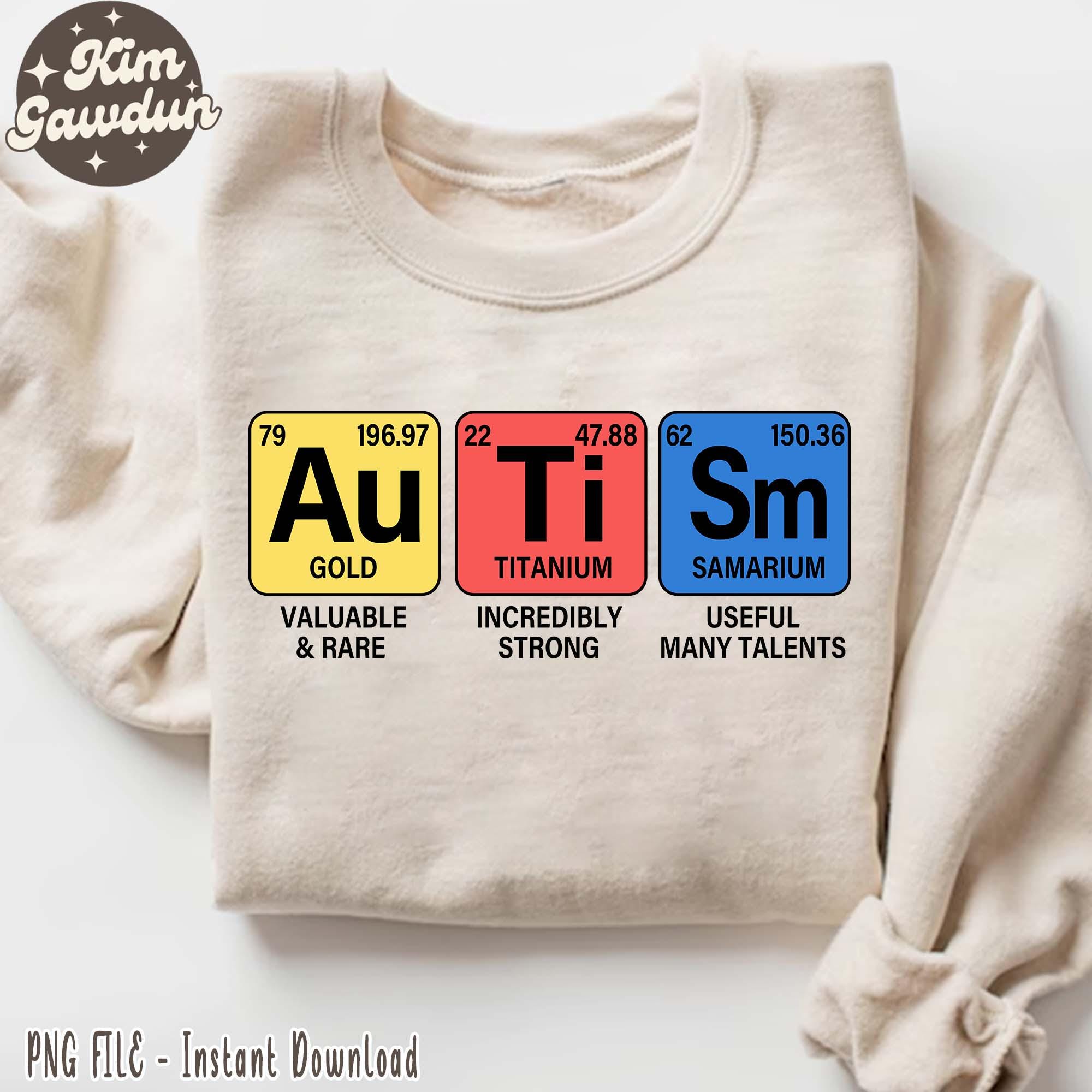 Autistic In Elements Autism Awareness Elements Periodic Table ASD Png, Periodic Autism Png ...