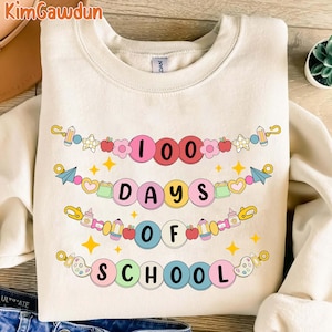 Armband med 100 dagars skoltidning, liten flicka, PNG, 100 dagars skoltidning, retro 100 dagars skoltidning, lärarpresenter, retro skoltidning, PNG