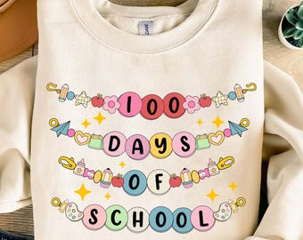 Little girl 100 Days Of School Bracelet PNG, 100 Days of School Png, Retro 100 Days Of School png, Teacher Gifts, Retro School Png