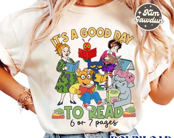 Es ist ein guter Tag, um zu lesen Kinderbuch Png, Lehrer Png, Schulanfang, Bücherwurm Png, Buchliebhaber, Charaktere Png, Geschenk Lehrer