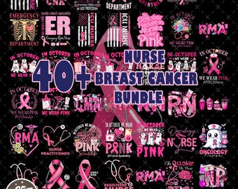 40+ Nurse Breast Cancer png Bundle design, Breast Cancer Awareness png, Cancer Awareness png, Cancer png, designs download