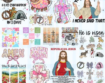70+ He is Risen PNG Bundle Wildflower Png Spring Easter Sublimation Designs Brushstroke PNG Aesthetic Boho Easter Christian Jesus