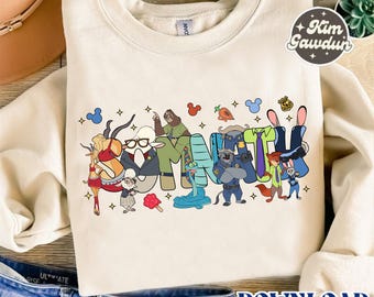 Custom Name Zootopia 2 Character Themed Disneyland File, Zootropolis Judy Hopps Nick Wilde Png, Disneyland Trip Family File, Magic Kingdom