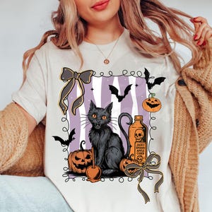 Retro Halloween Cat Ghost Png, Girly Halloween Png, Fall Png, Halloween Png, Spooky Season Png, Pumpkin Halloween, Spooky Mama png