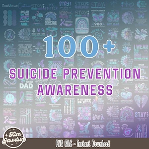100+ Suicide Png Designs Bundle, Suicidal Prevention Png, Ribbon Suicide Depression Png, Mental Health Png, Prevention Suicide Awareness Png