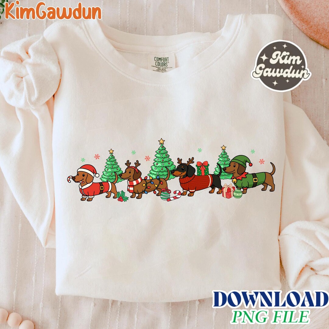 Merry Christmas Dachshund Dog PNG, Cute Puppies, Christmas Holiday Pet ...