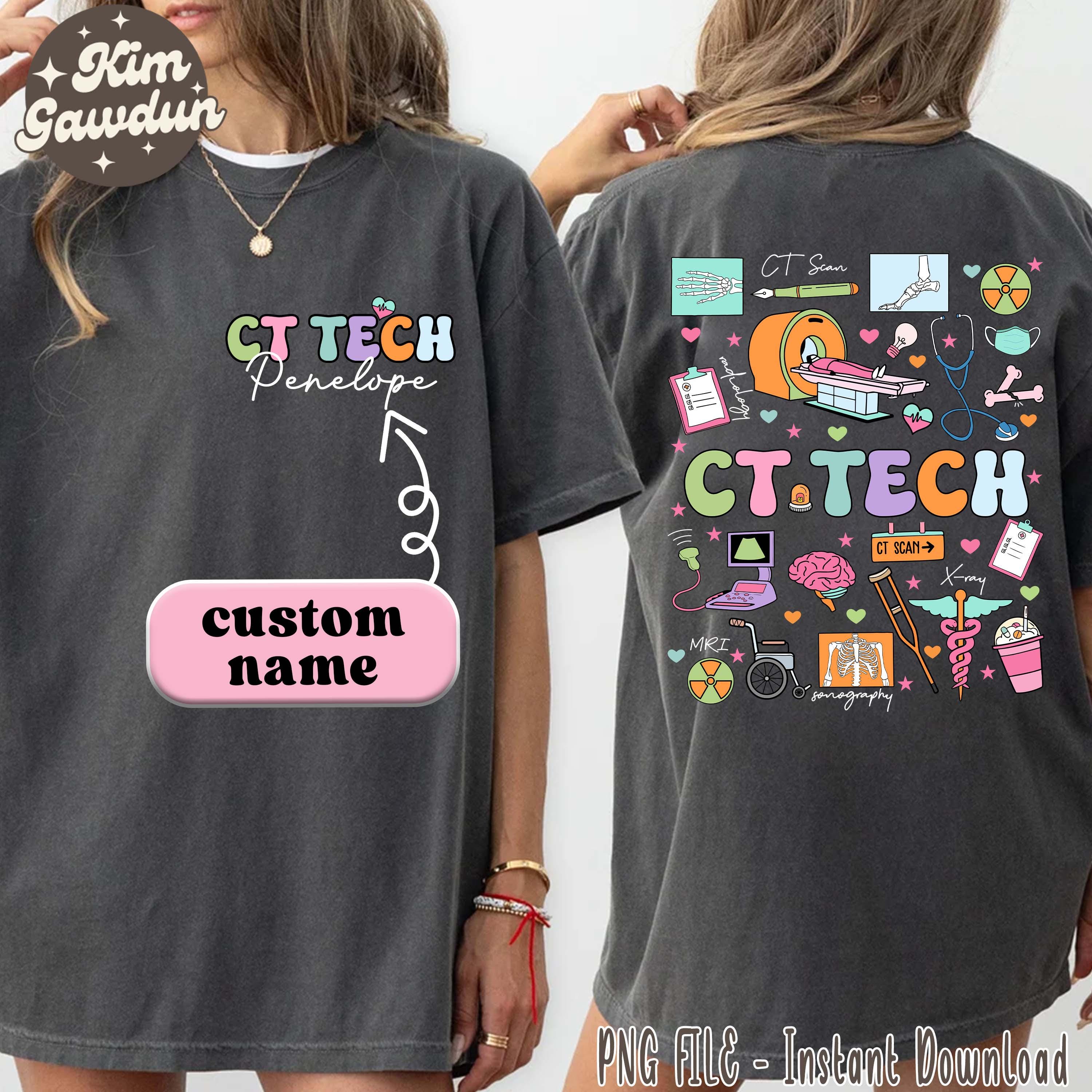 Personalized CT Tech Png, Custom CT Technologist Png, CT Tech Gift ...