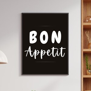 Wall art decor, spanish decor, kitchen poster,Bon Appetit, PRINTABLE Wall Art, Dining Room, Typography Decor, Enjoy Your Food, Eat Kitchen,