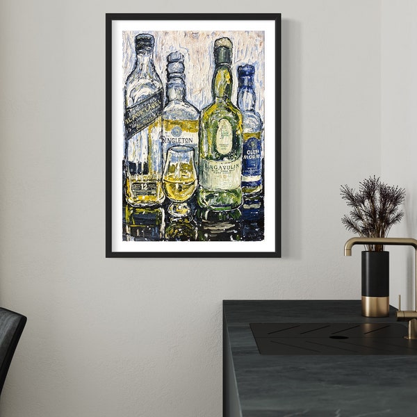 Scotch Whisky print - whiskey print - whiskey poster - wall art - wall decor - home decor - gift for dad -